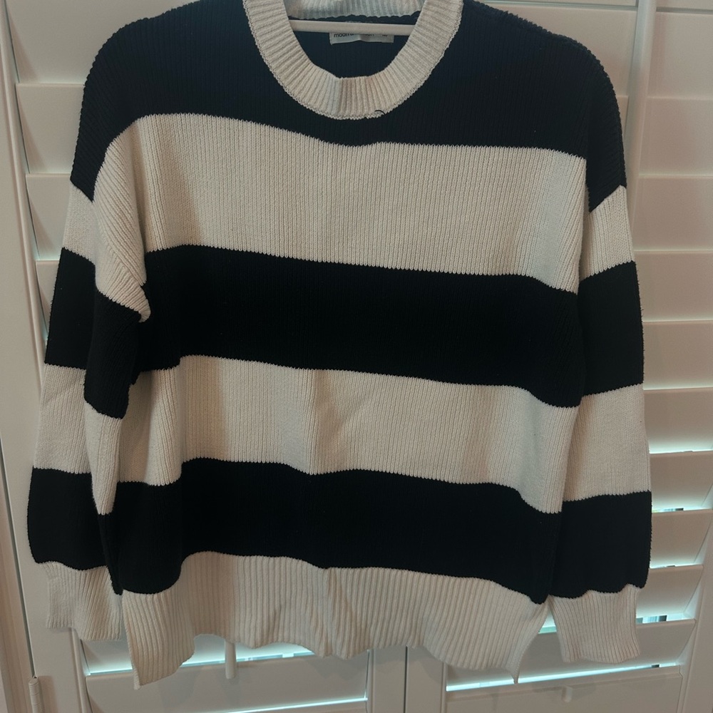 Black and White Crewneck Sweater